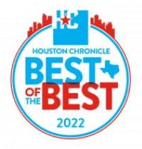 Houston Chronicle Best of the Best 2022 award badge for All Star AC, Heating, & Plumbing, featuring a star and Texas outline.