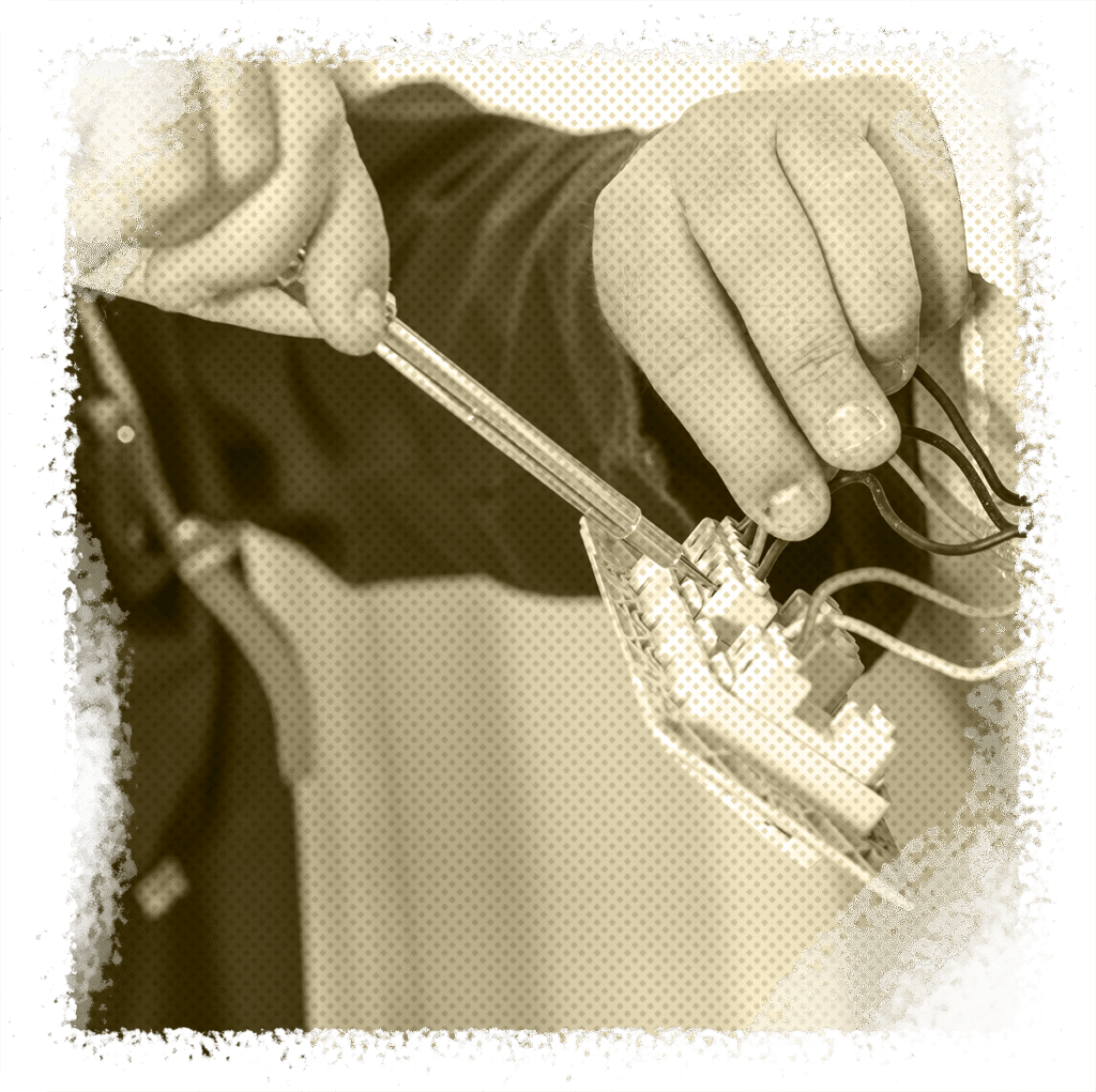 Close up electrical repair